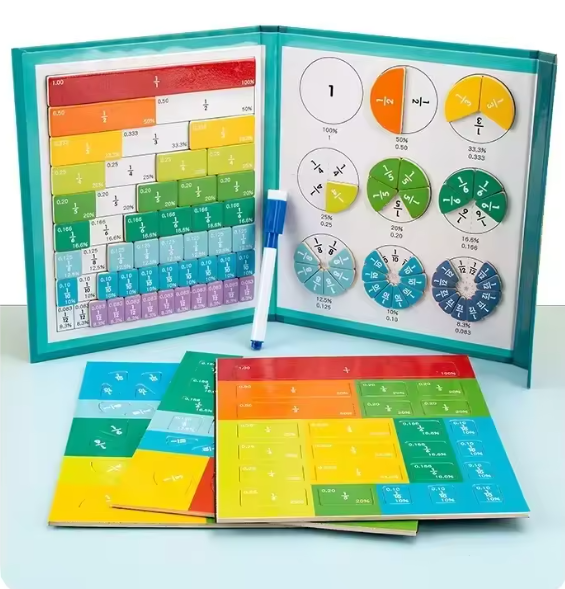 Magnetic Fraction Demonstration Book. 1 Set Math Teaching Aid. Learning Toy for Gift. Mathematical Knowledge Training Toys. Interactive Game Props. Educational Material - Image 4