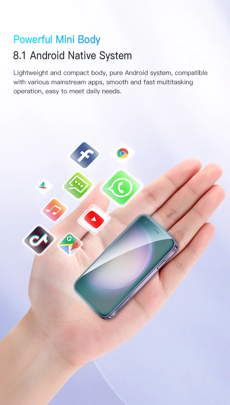 FUFFi Mini Smart Phone, 3.0 Inch Dual Card 3G Android 8.1 Phone, 2GB + 16GB GPS Bluetooth-compatible WiFi Portable Small Smart Phone - Image 3